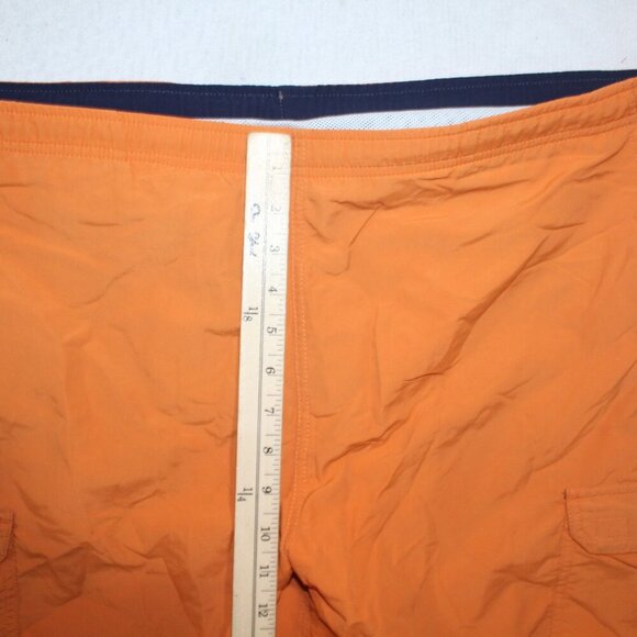 L.L. Bean Men Orange Cargo Board Shorts Summer Beach Vintage Size Large - Picture 5 of 9